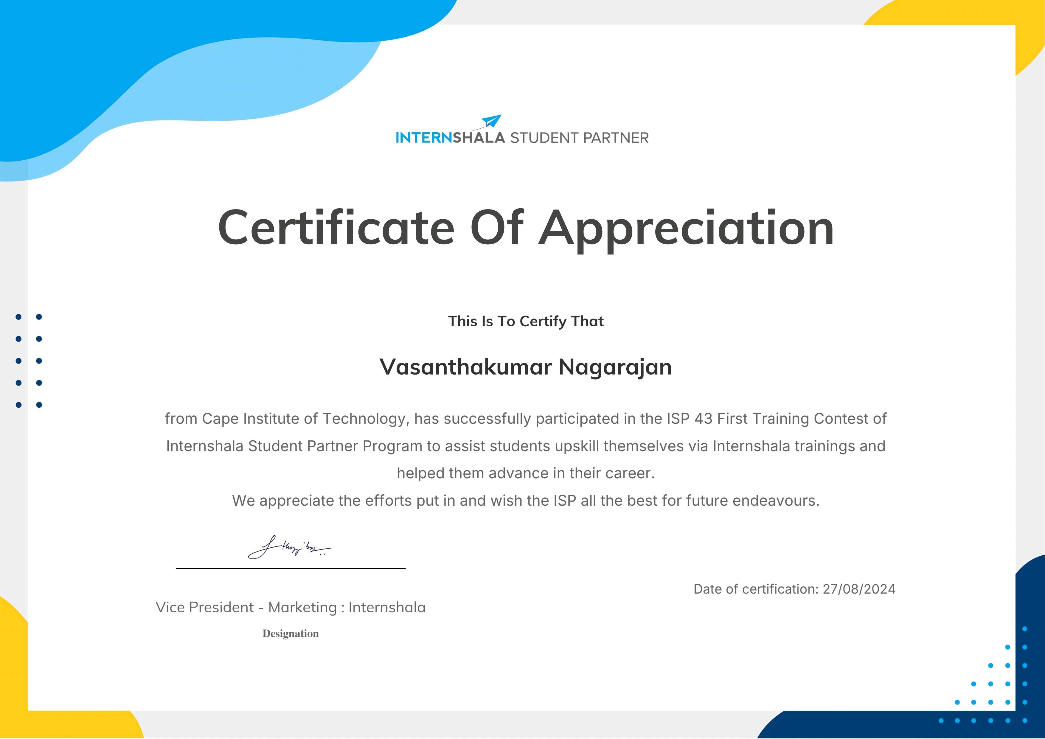 Vasanth Portfolio