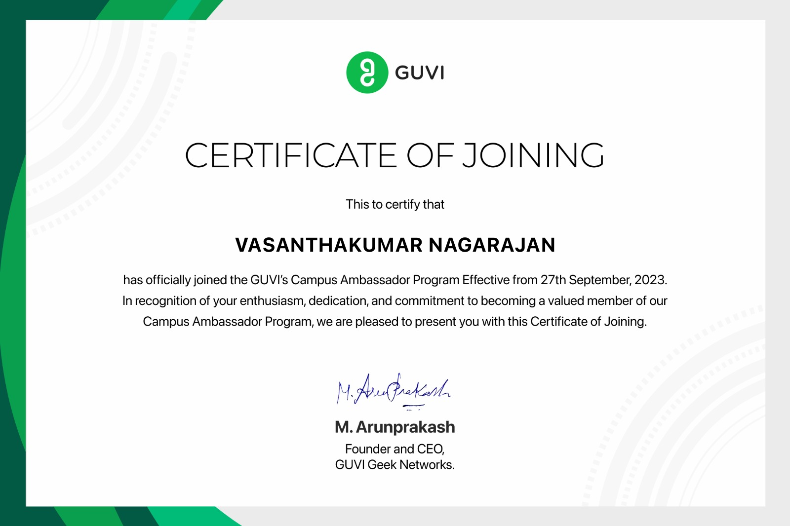 Vasanth Portfolio